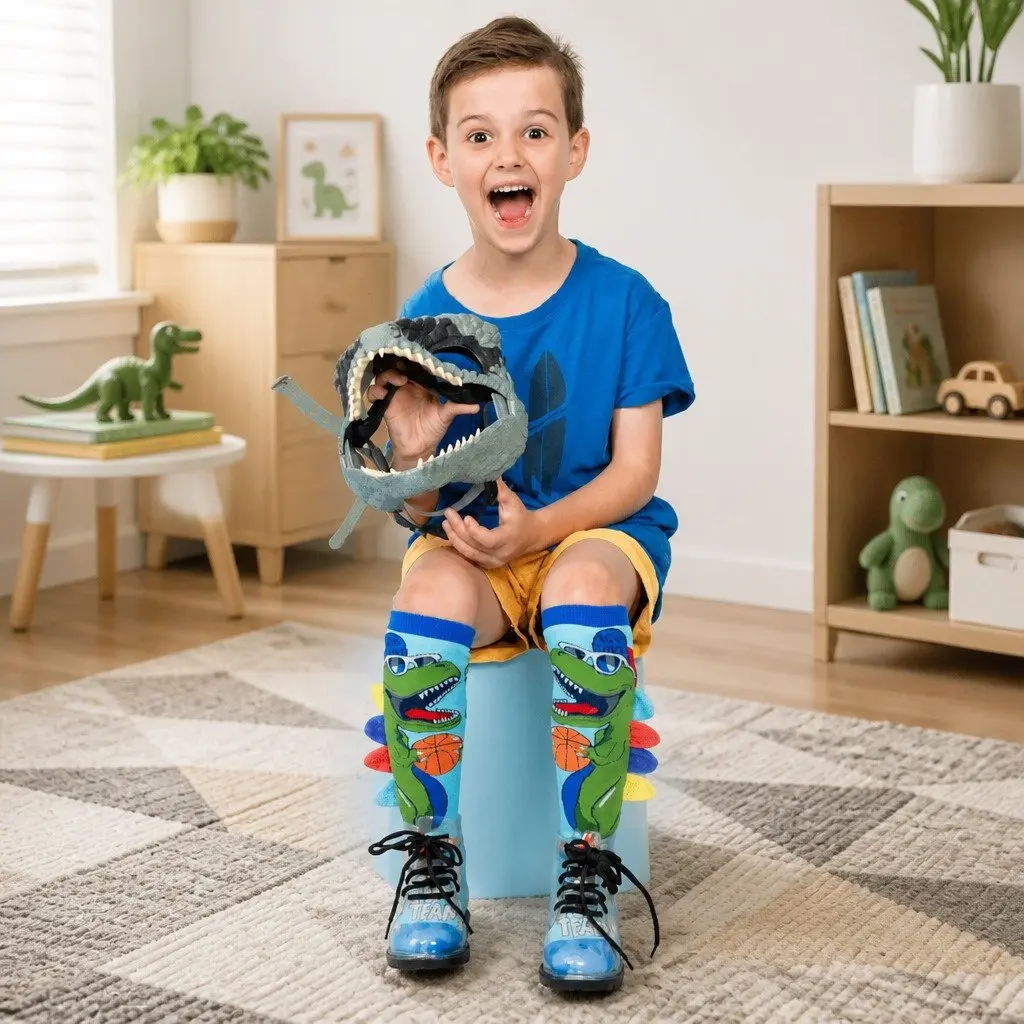 Dinosaur Socks for Kids and Adults One Size