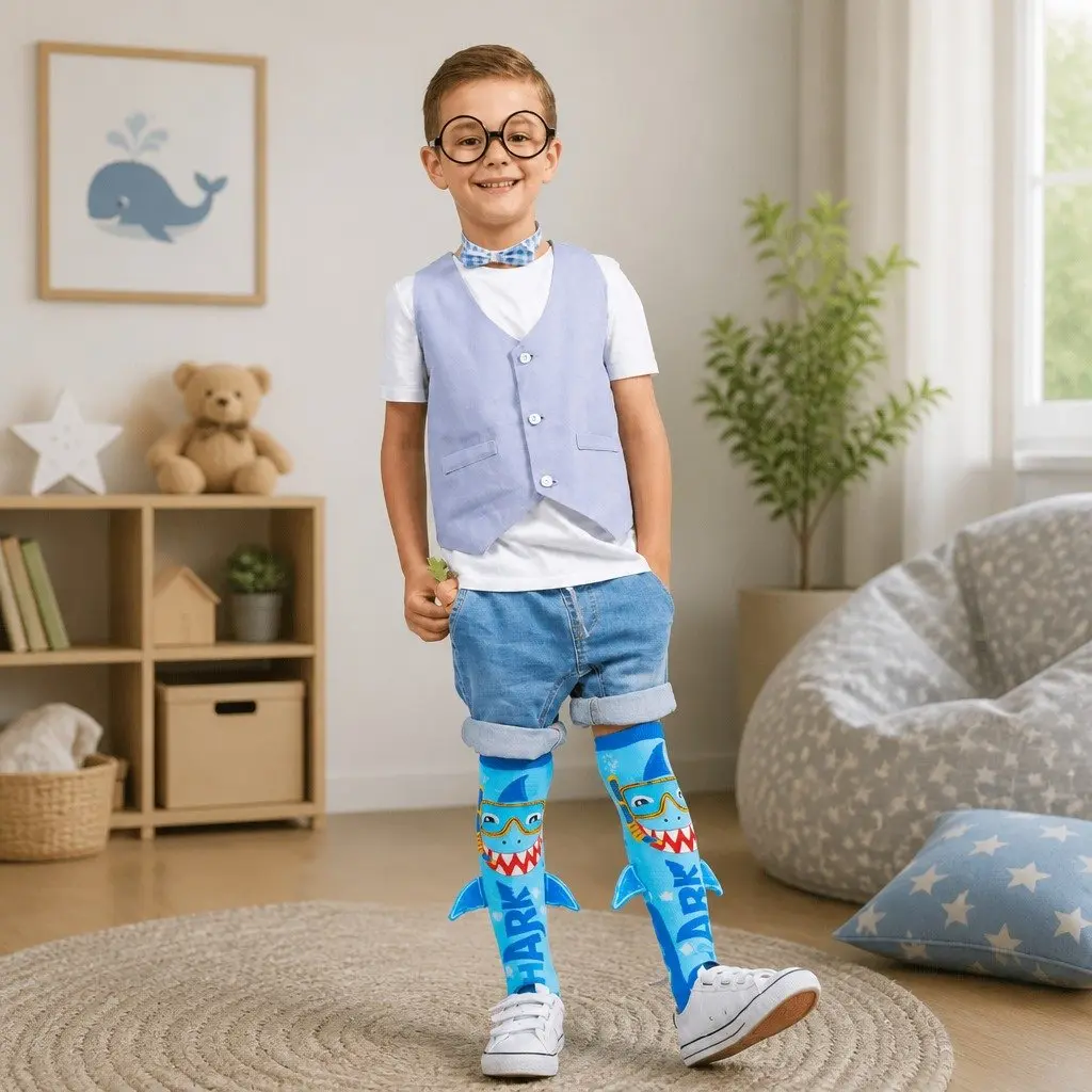Shark Socks for Kids and Adults with Plush Fins Size One Size Fits Most