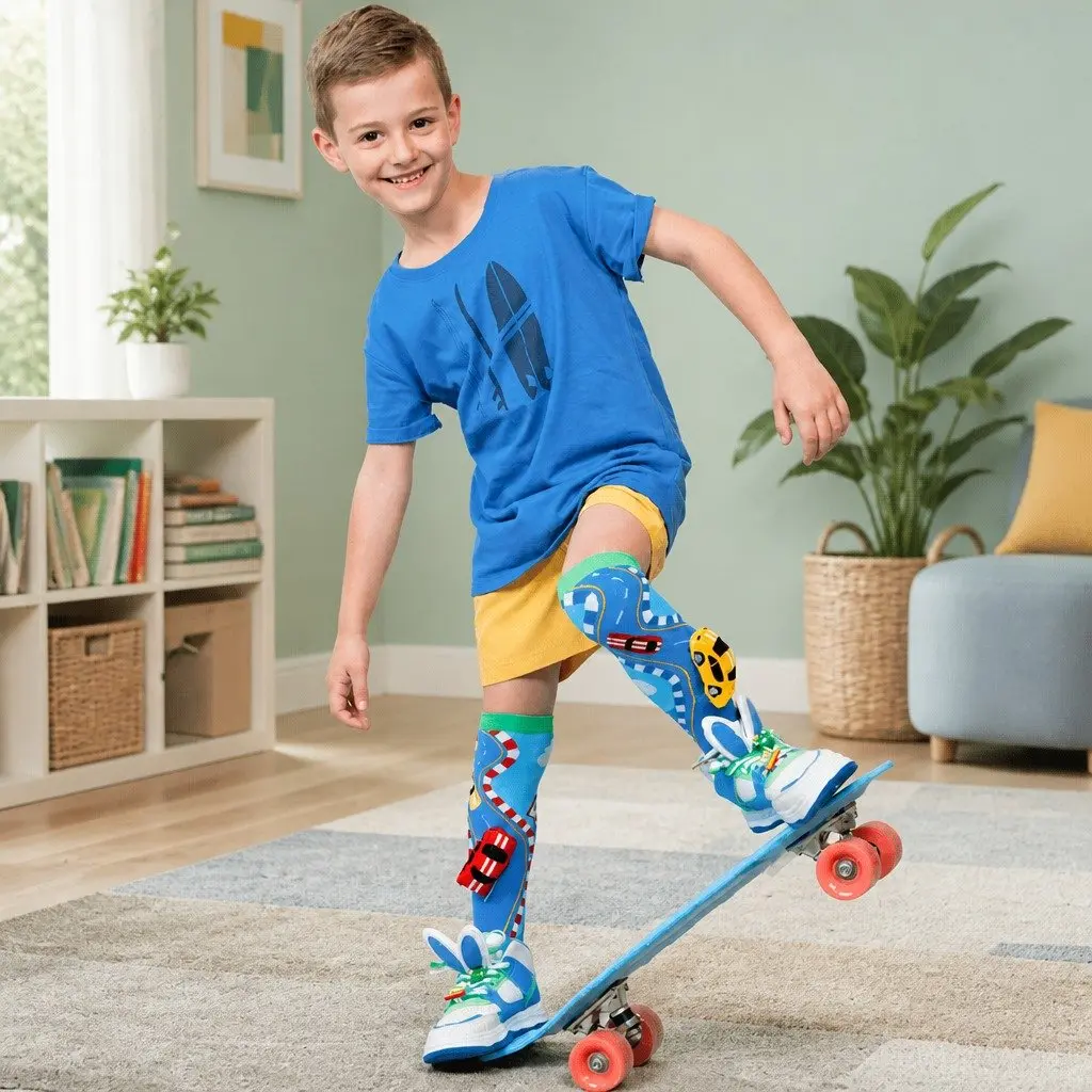 Racing Cars Socks for Kids & Adults Age 6-99 Fun Novelty Plush Design