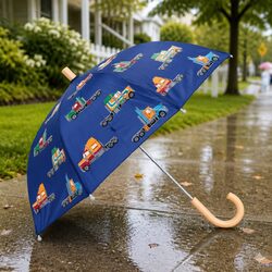 Kids Umbrella - 23 Inch Wooden Handle with Colour Change Print