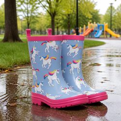Kids Waterproof Rain Boots: Size 6, Rubber Construction