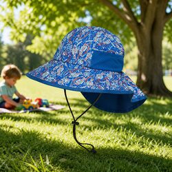6-24 Months Kids Play Hat UPF50+ with Full-Coverage Veil