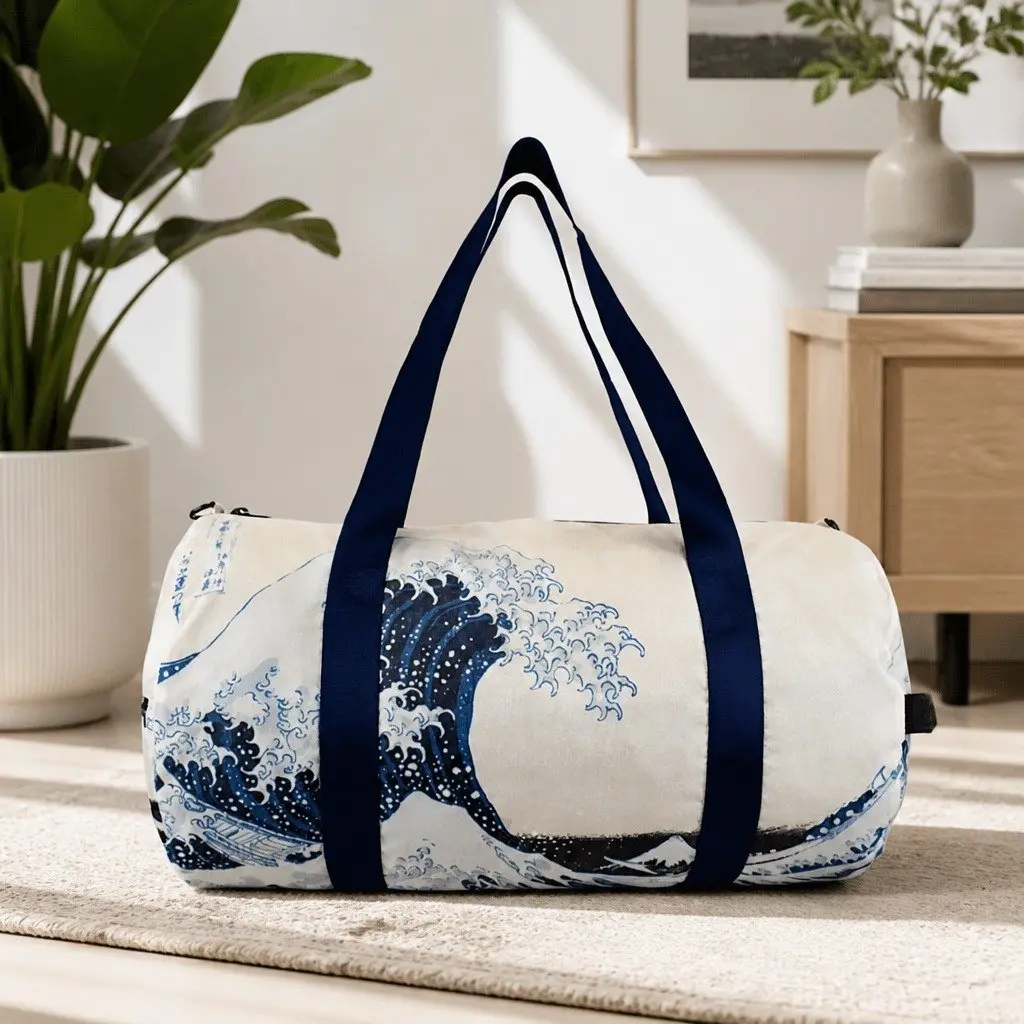 Hokusai The Great Wave Recycled Weekender Travel Bag Kids Carry-On Luggage