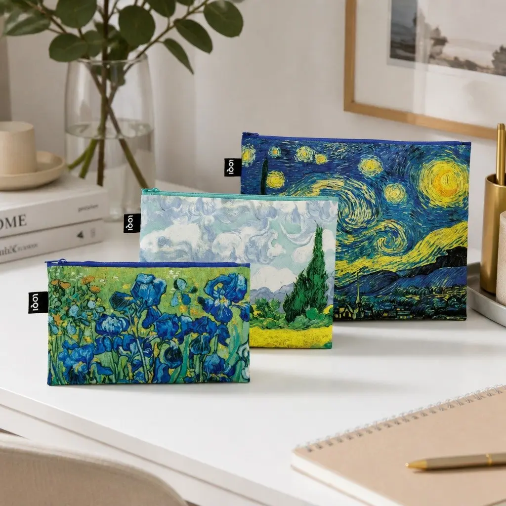 Van Gogh Art Zip Pocket Pouches Set