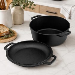 5L Cast Iron Dutch Oven with Lid: Specifications Included