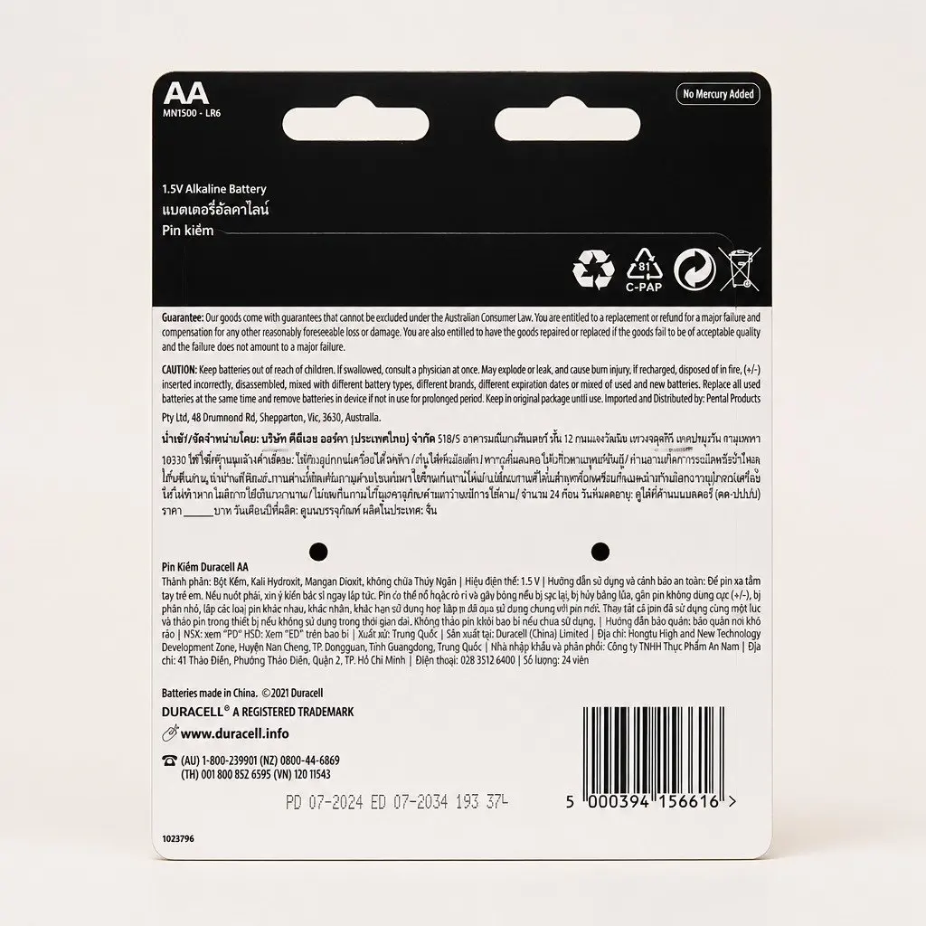 AA Alkaline Batteries 24 Pack x2 Long Lasting Power Household Electronics Bulk