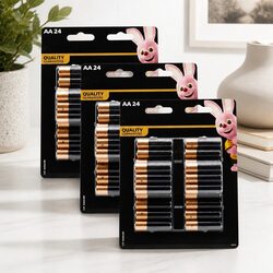 AA Alkaline Batteries Specifications: 24-Pack x3 for High Drain Devices