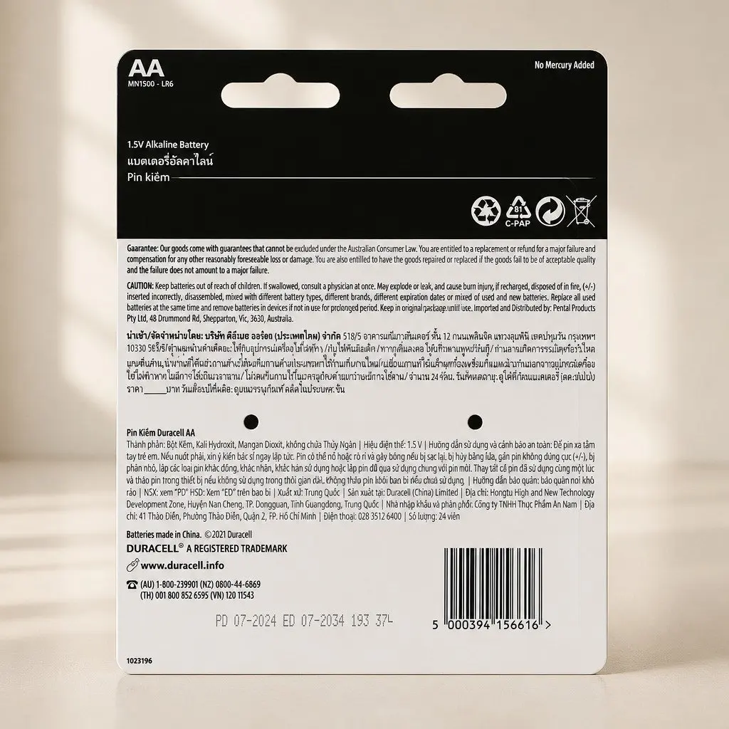 AA Alkaline Batteries Household Electronics 24 Pack