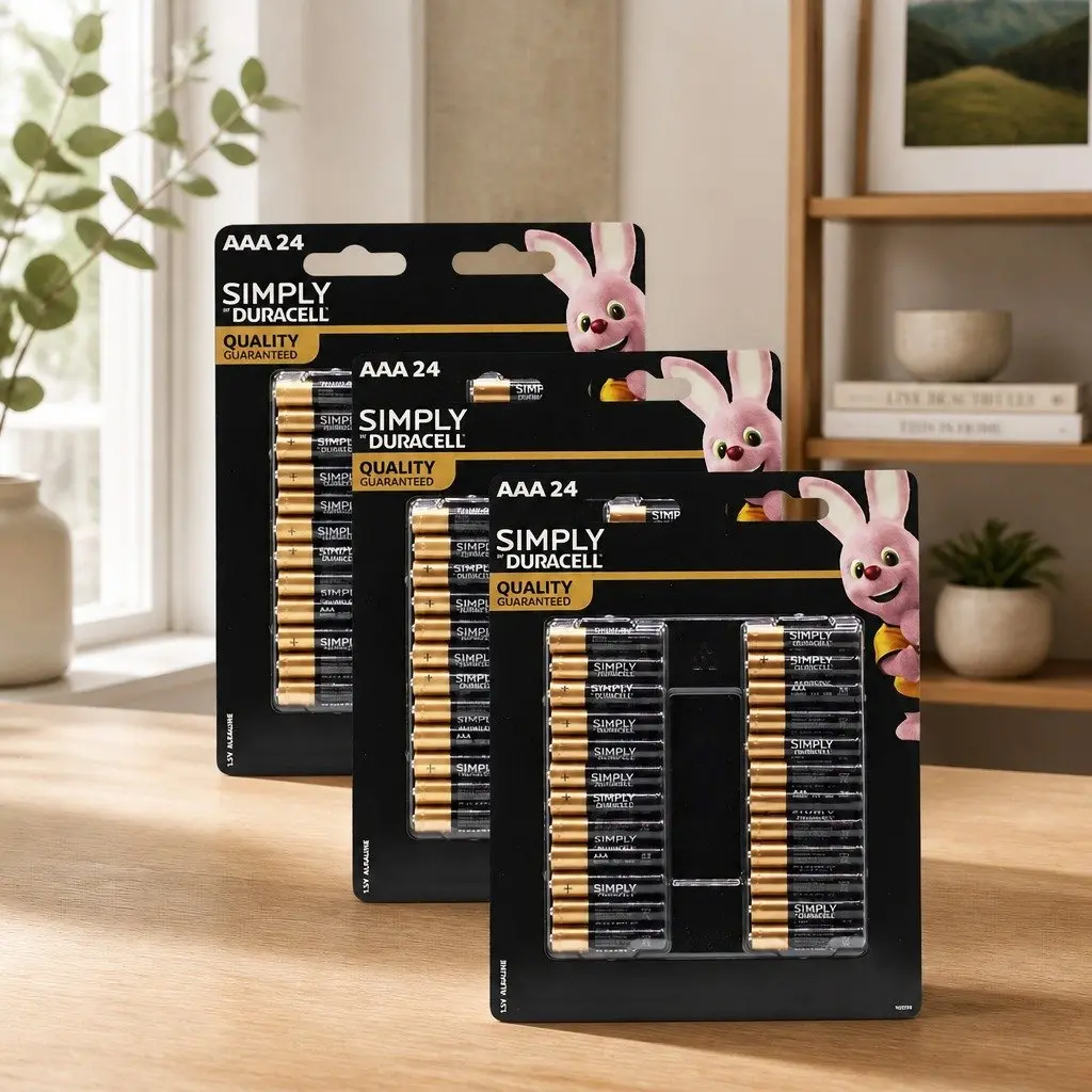 AAA Alkaline Batteries 24 Pack x3 Long Lasting Power Household Electronics Bulk