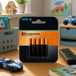 AAA Alkaline Batteries 4 Pack 1.5V High Drain Devices Digital Camera Game