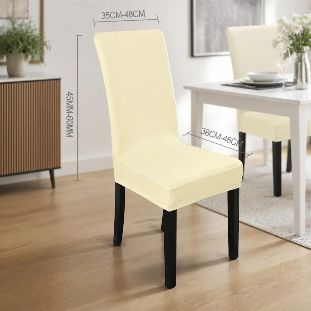 Elastic Chair Covers for Dining Room Set of 4 Washable Stretch Slipcovers