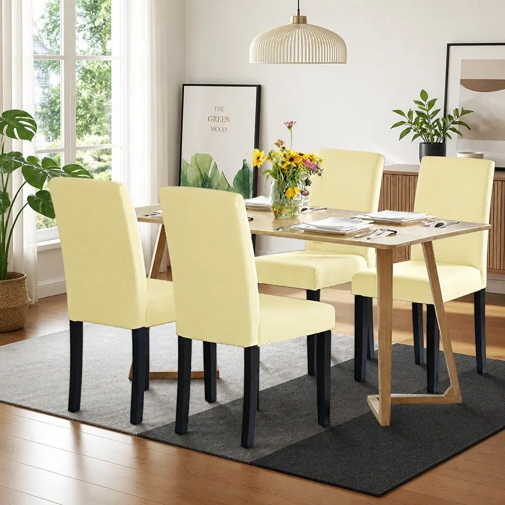 Elastic Chair Covers for Dining Room Set of 4 Washable Stretch Slipcovers