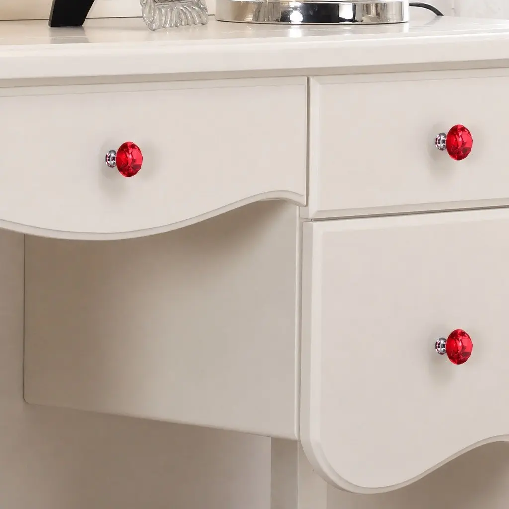 16 Red Crystal Cabinet Knobs 40mm