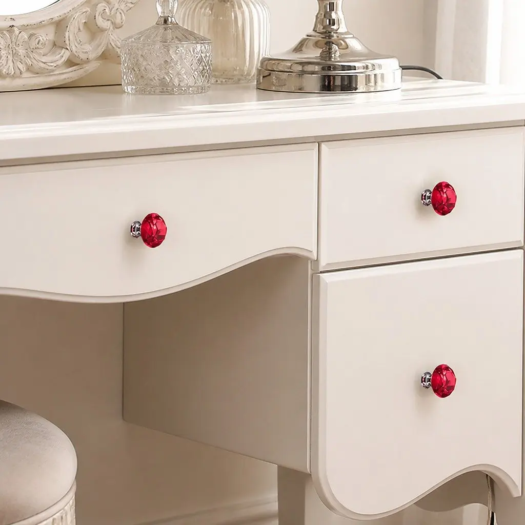16 Red Crystal Diamond Cabinet Knobs 30mm