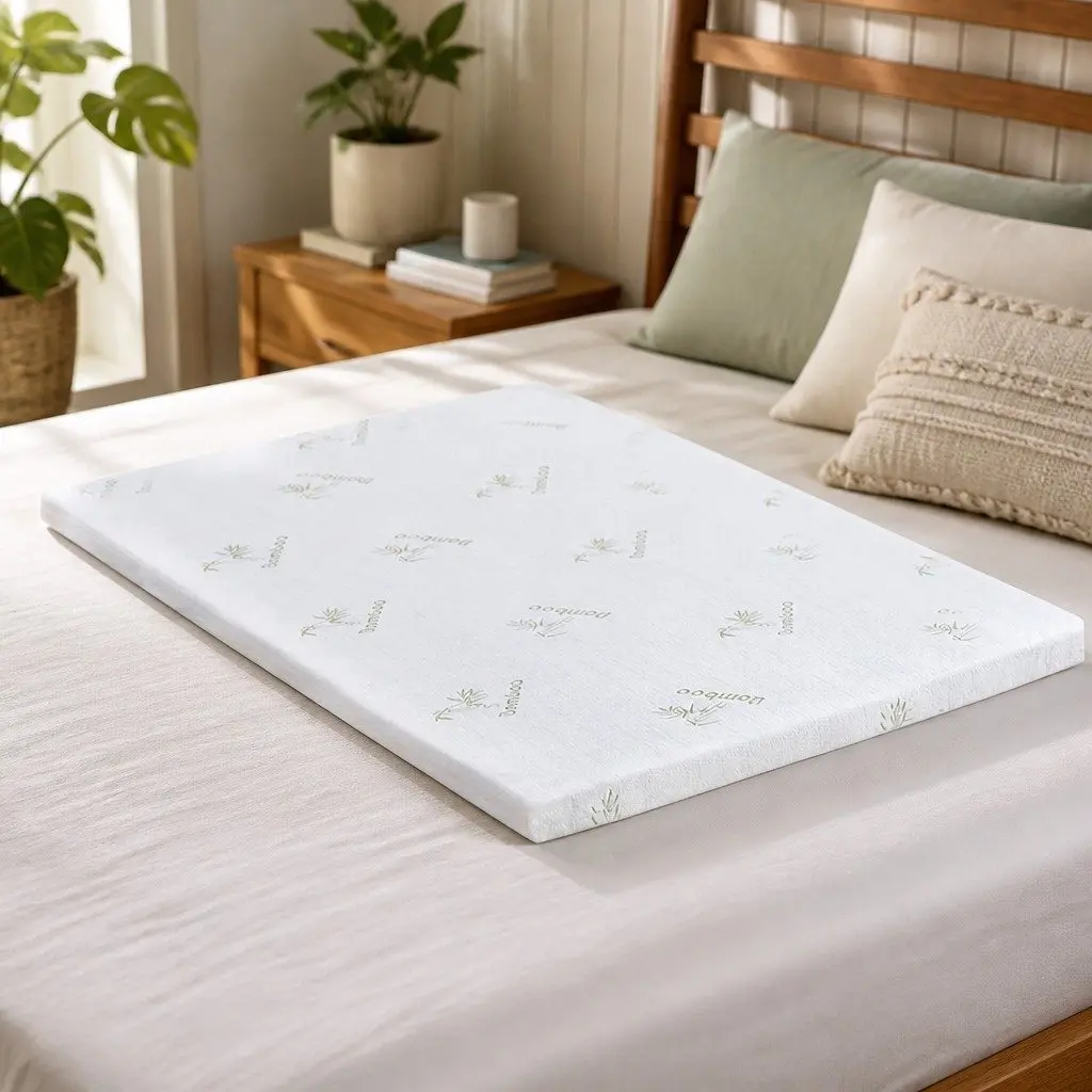 Memory Foam Mattress Topper Double Bed Cool Gel Infused 5cm Thickness Bamboo