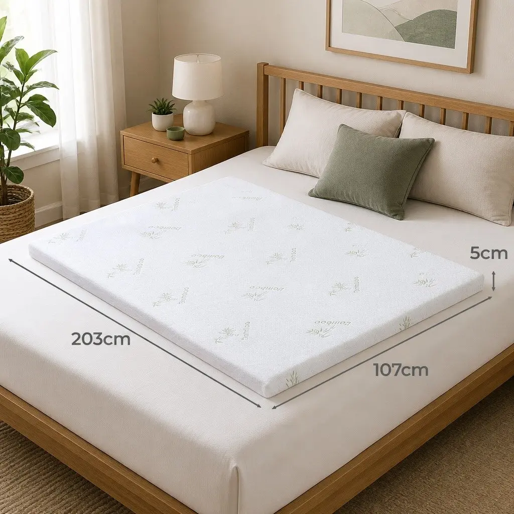 King Single 5cm Memory Foam Mattress Topper