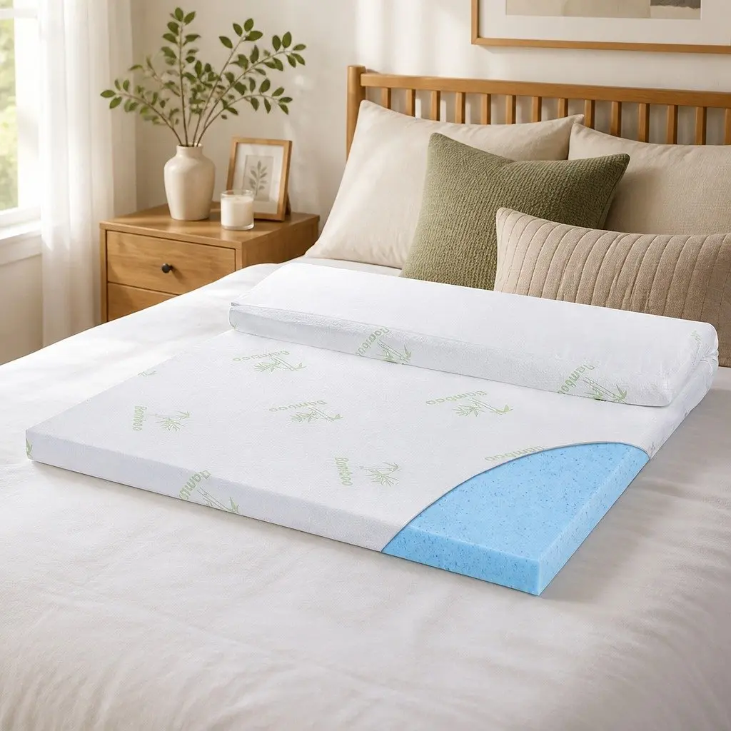 Memory Foam Mattress Topper Single Bed 5cm Cooling Pad