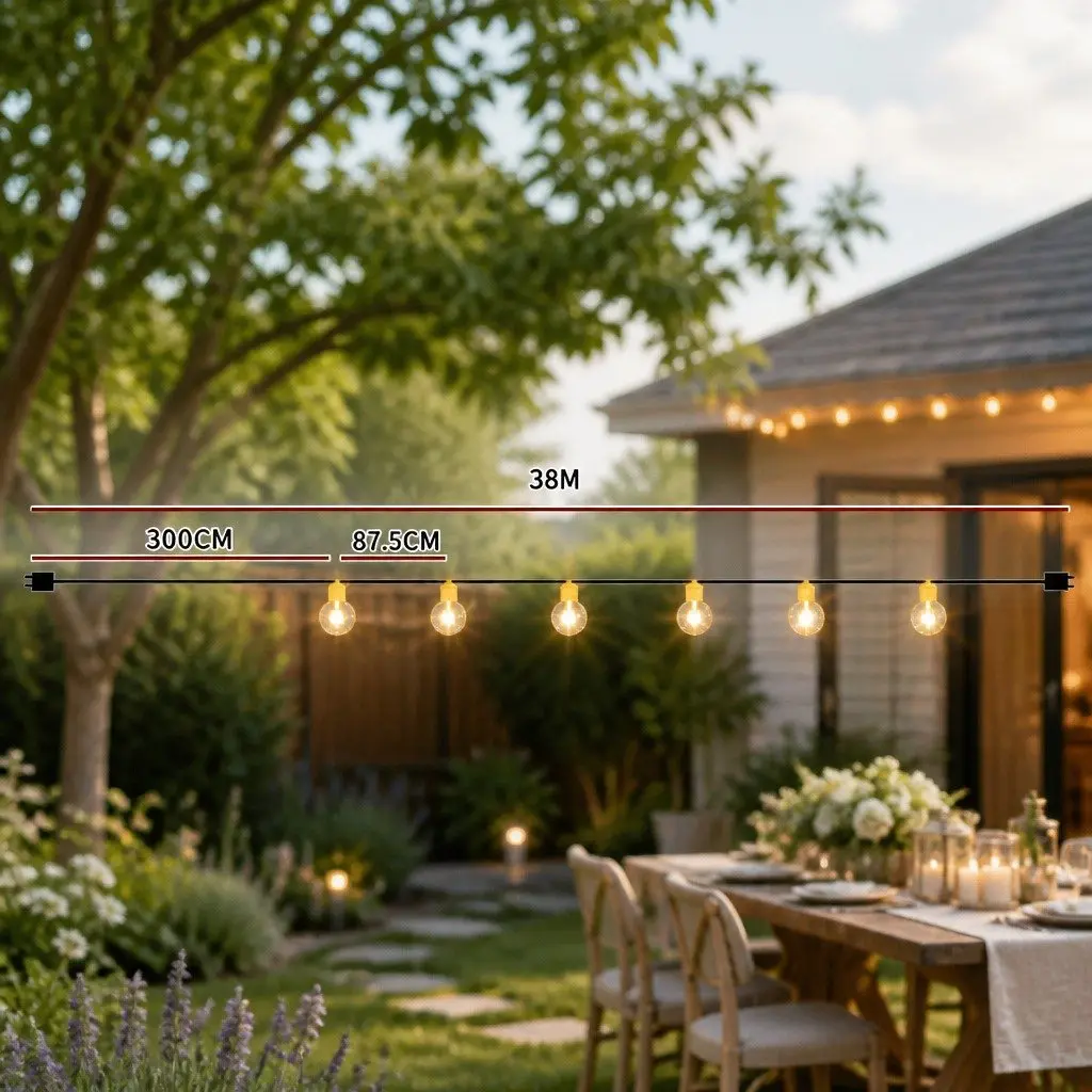 Festoon String Lights 38M Warm White
