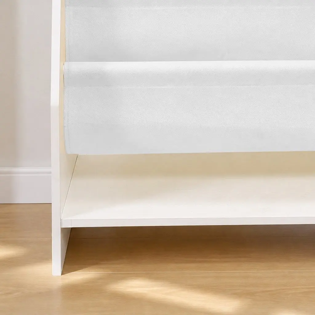 Kids Bookshelf 4-Tier Bookcase Storage Organiser Open Shelves Display 62cm W x 28cm D x 76cm H