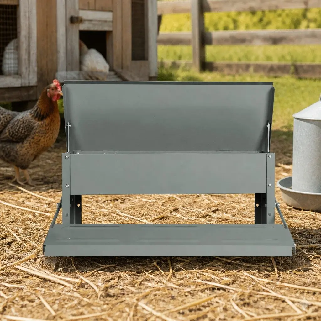 5kg Capacity Timed Chicken Feeder with Steel Construction