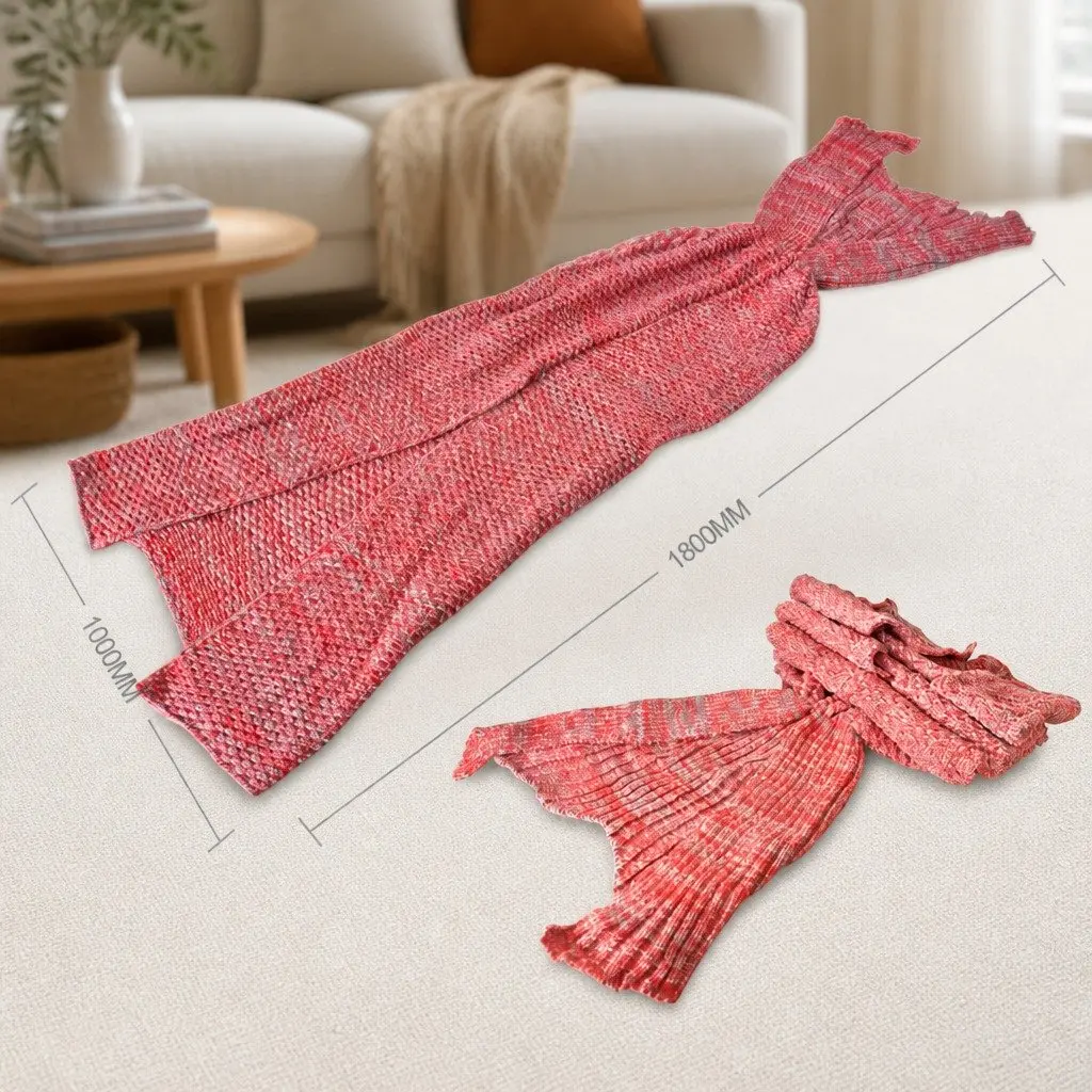Mermaid Tail Crochet Blanket Sofa Throw Single Size