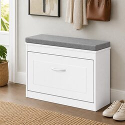 Shoe Storage Cabinet Bench: 75cm, MDF, 150kg Capacity