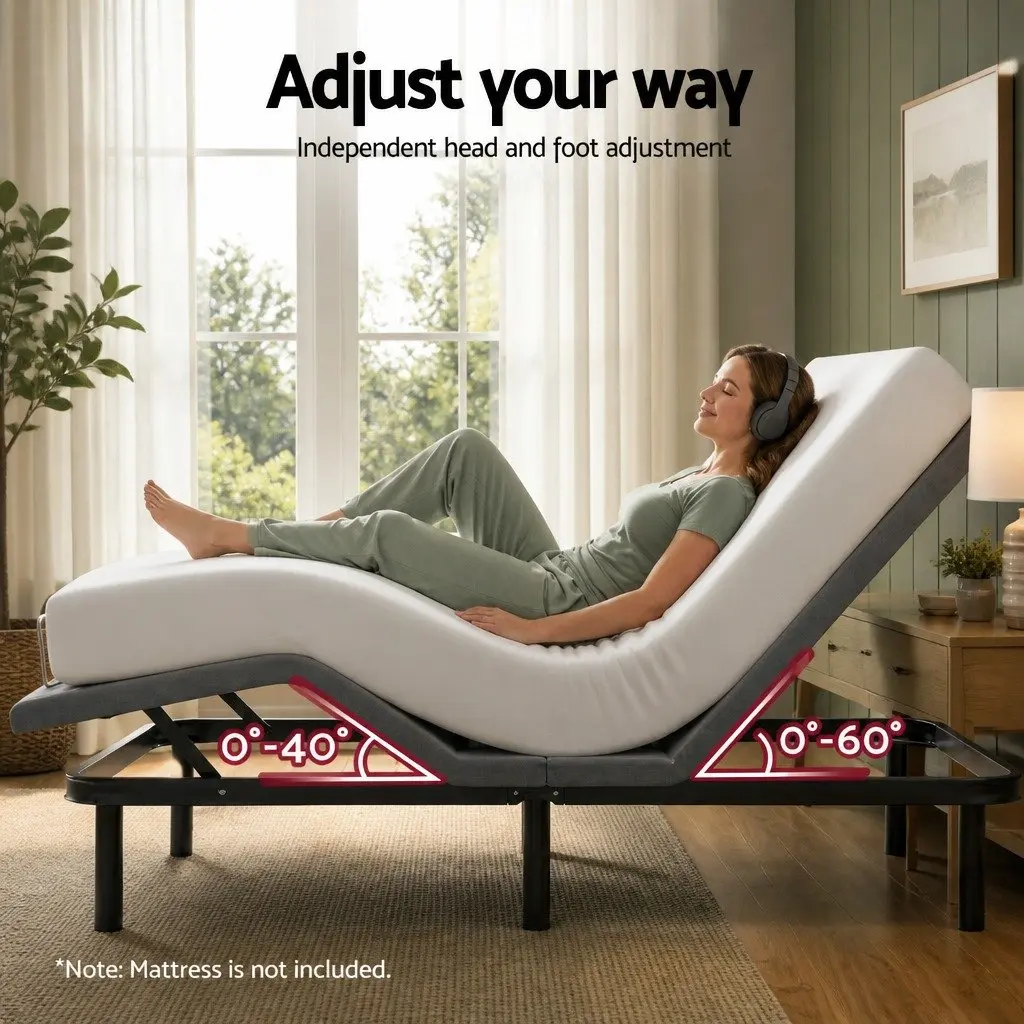 Electric Adjustable Bed Frame Double Size for Bedroom Wireless Remote Zero Gravity