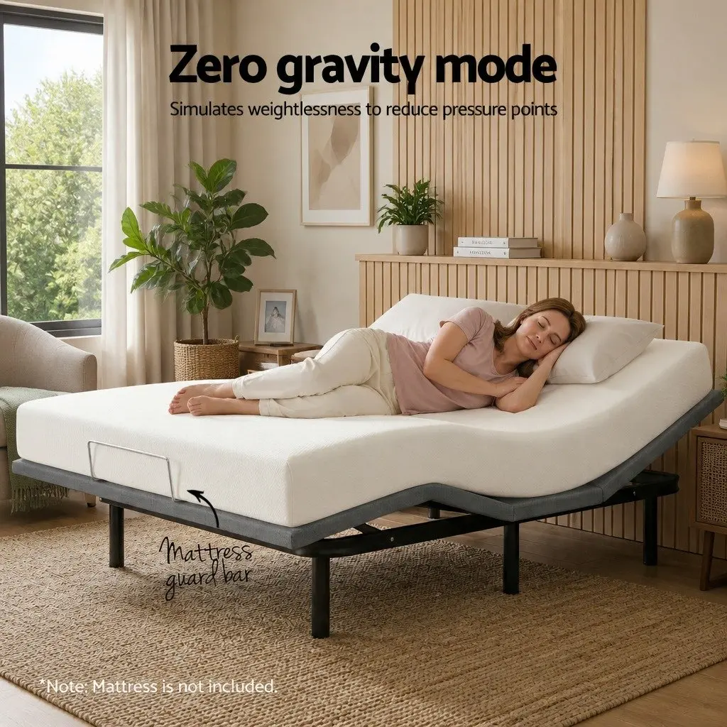 Electric Adjustable Bed Frame Double Size for Bedroom Wireless Remote Zero Gravity