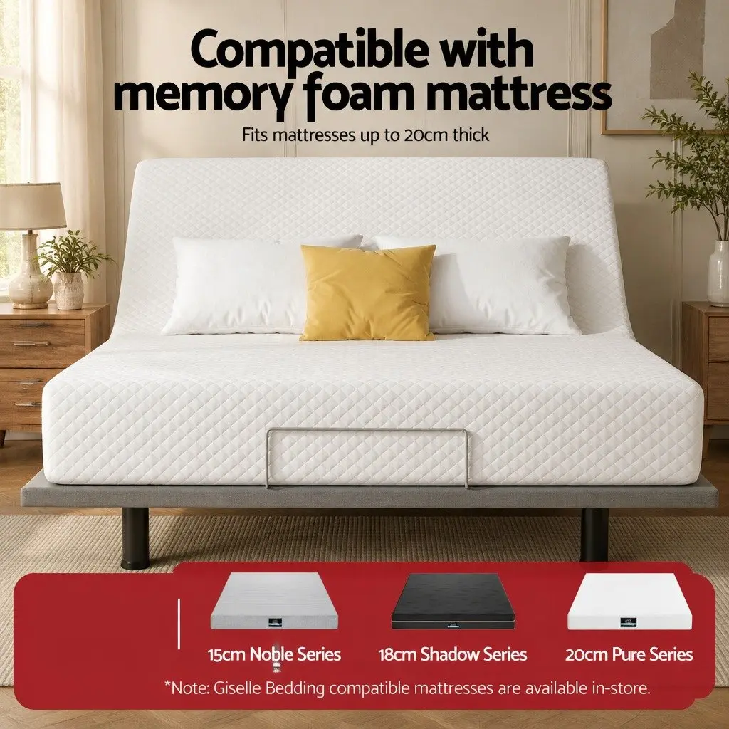 Electric Adjustable Bed Frame Double Size for Bedroom Wireless Remote Zero Gravity