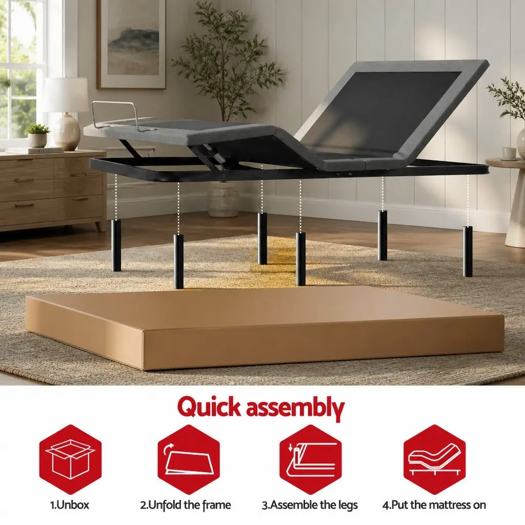 Electric Adjustable Bed Frame Double Size for Bedroom Wireless Remote Zero Gravity