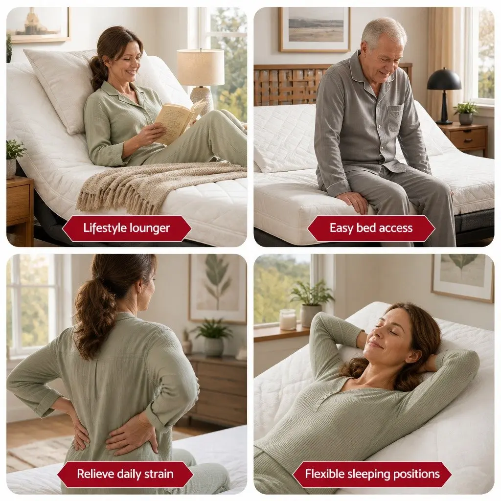 Electric Adjustable Bed Frame Double Size for Bedroom Wireless Remote Zero Gravity