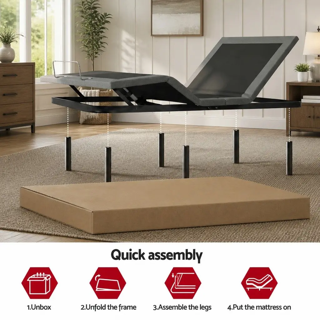 Electric Adjustable Bed Frame Queen Size for Bedroom Zero Gravity Wireless Remote Control