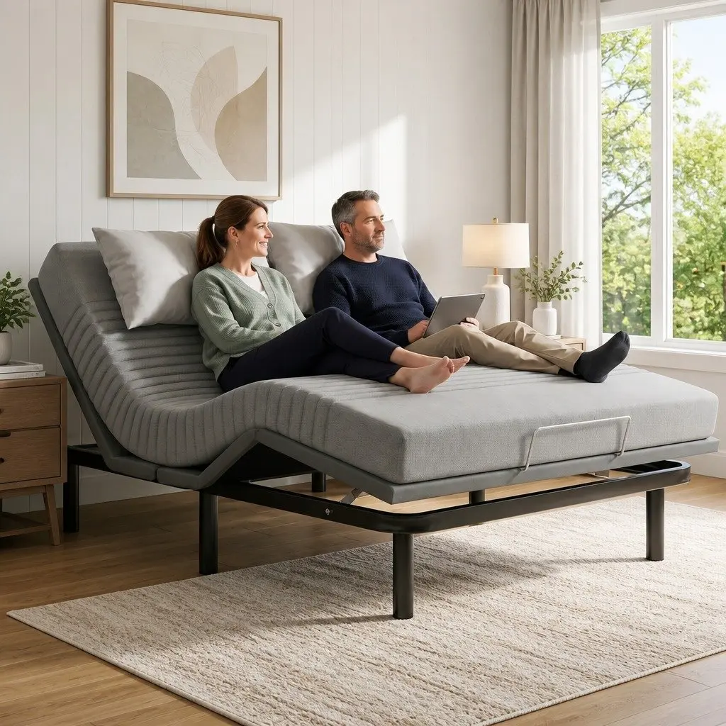 Electric Adjustable Bed Frame & 15cm Thick Memory Foam Set