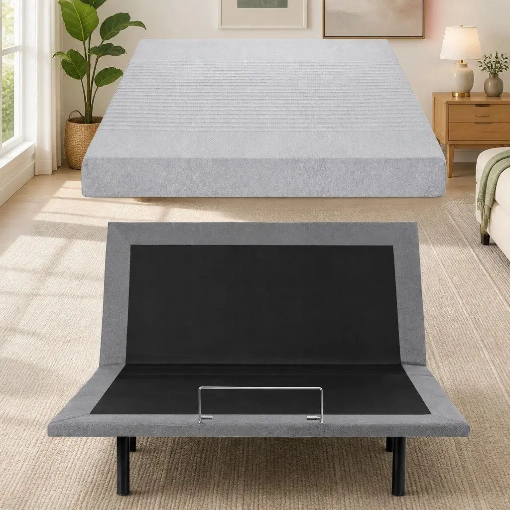 Electric Adjustable Bed Frame & 15cm Thick Memory Foam Set
