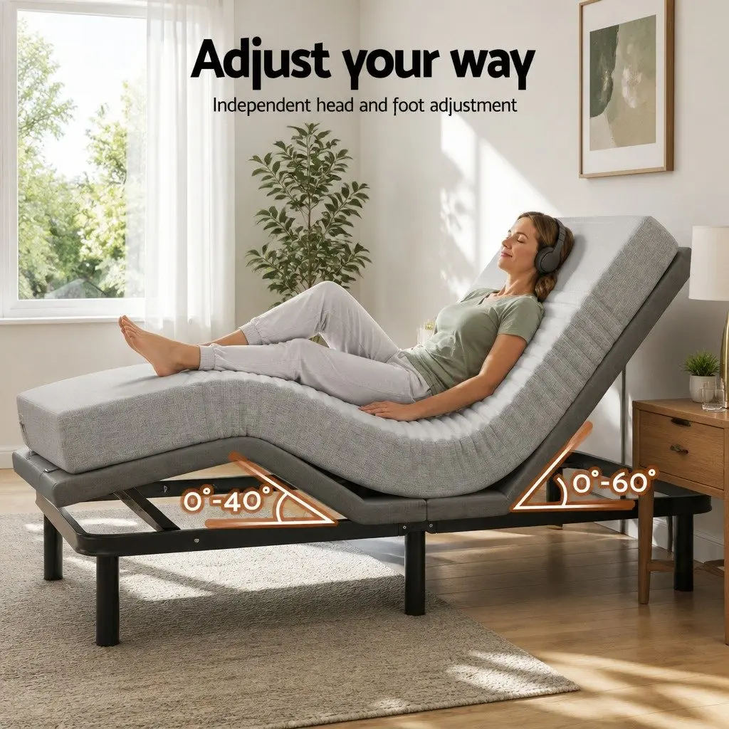 Electric Adjustable Bed Frame & 15cm Thick Memory Foam Set