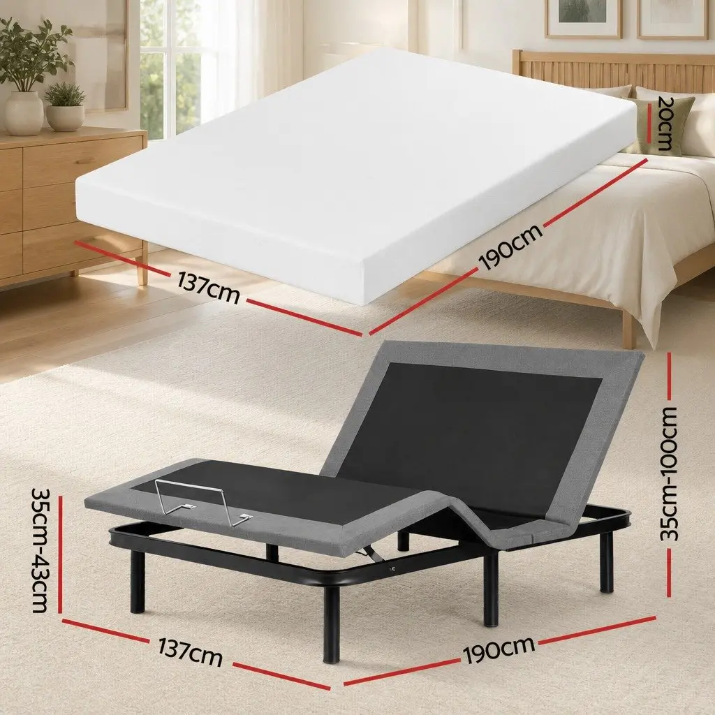 Adjustable Electric Bed Frame and Mattress