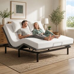 King Adjustable Bed Frame with Memory Foam: Specs & Details