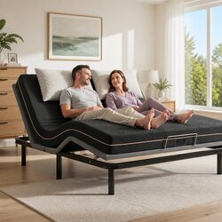 King Size Electric Adjustable Bed Frame with Memory Foam Mattress Combo