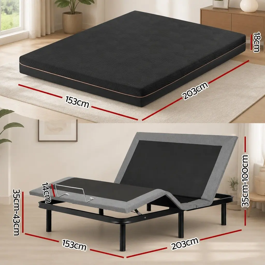 Queen Adjustable Bed Frame with Mattress