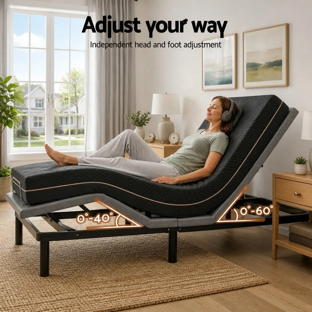 Queen Adjustable Bed Frame with Mattress