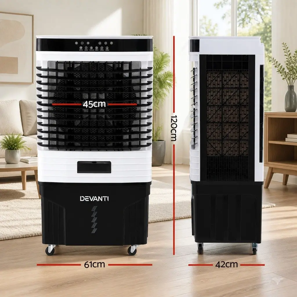 Evaporative Air Cooler 60L Portable Humidifier Purifier for Home Use with Remote Control