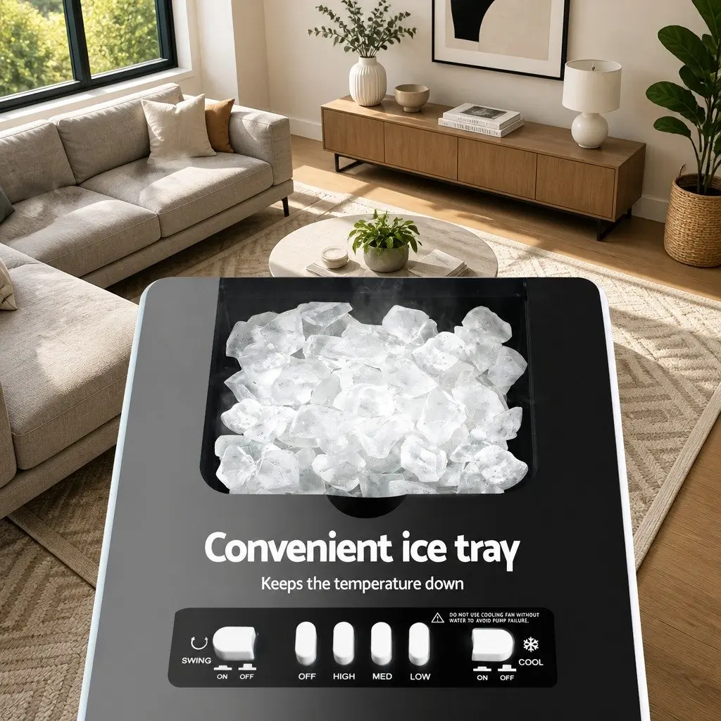 Evaporative Air Cooler for Home 6L Water Tank Portable Humidifier Purifier Fan White
