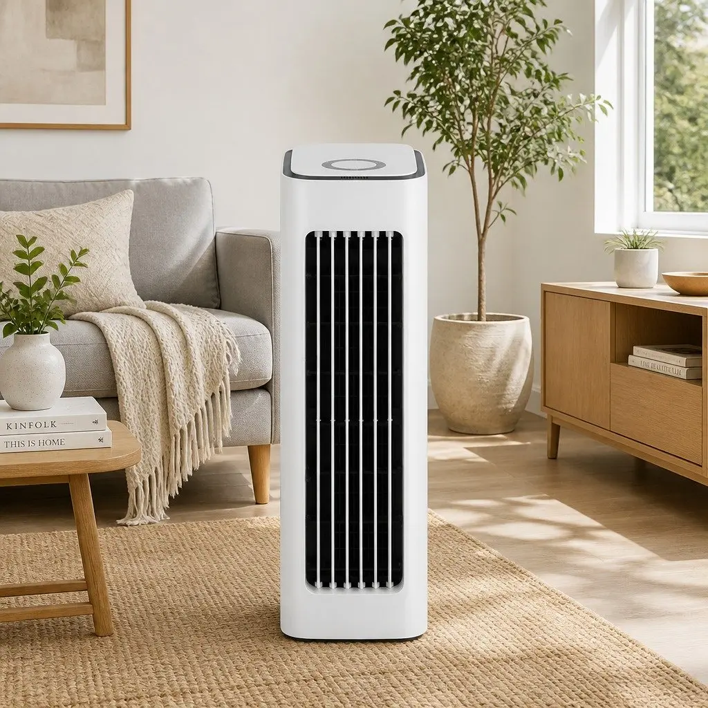 Evaporative Cooler Portable Fan Humidifier Purifier for Room 6L White