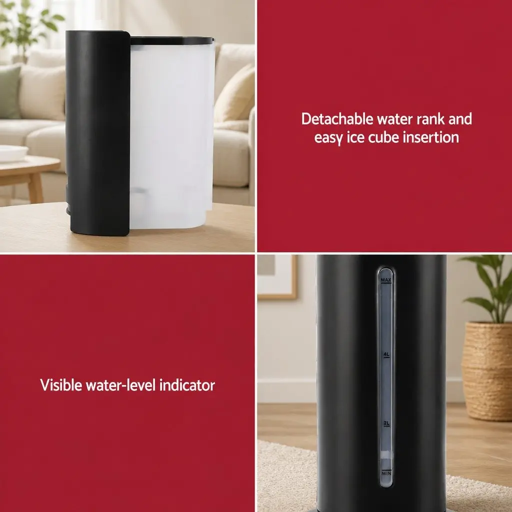 Evaporative Air Cooler for Home 7L Water Tank 4-in-1 Fan Humidifier Purifier Remote Control