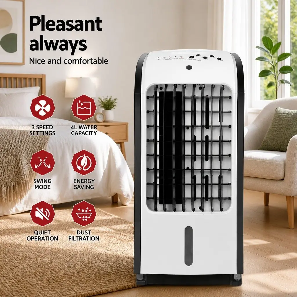 Evaporative Air Cooler Conditioner Portable 4L Tank for Home Use