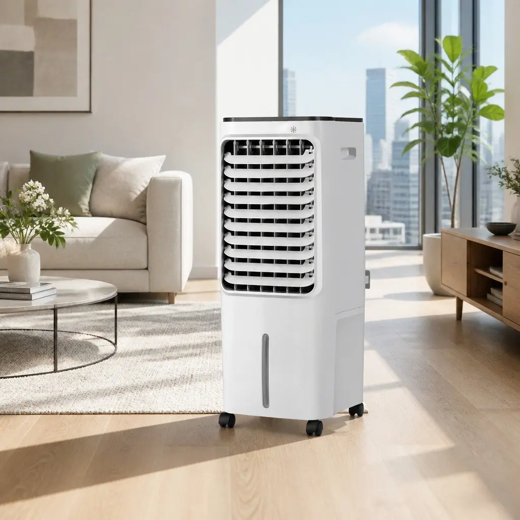 Evaporative Air Cooler 12L Water Tank Portable Humidifier Purifier White