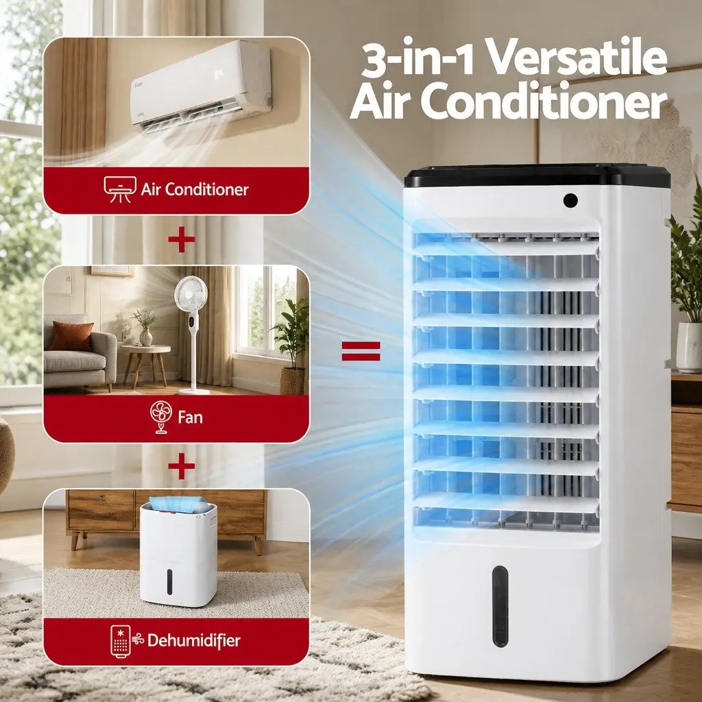 Evaporative Air Cooler for Home 4L Compact White