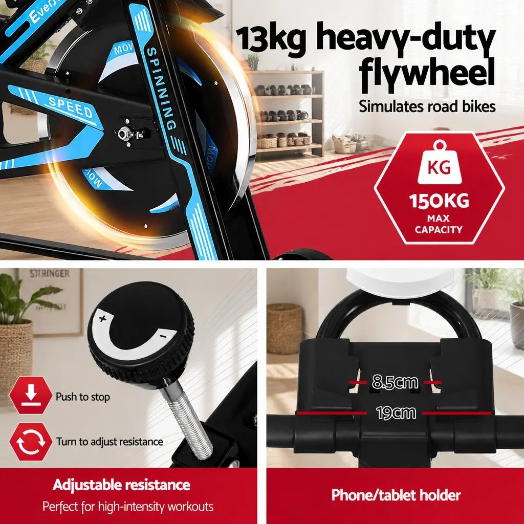Exercise Bike Home Fitness 13KG Flywheel 150kg Capacity