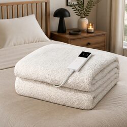 Electric Blanket King Single, Sherpa Fleece, 70W Power