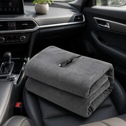 Electric Car Blanket Dimensions 150cm x 110cm - Grey Rug